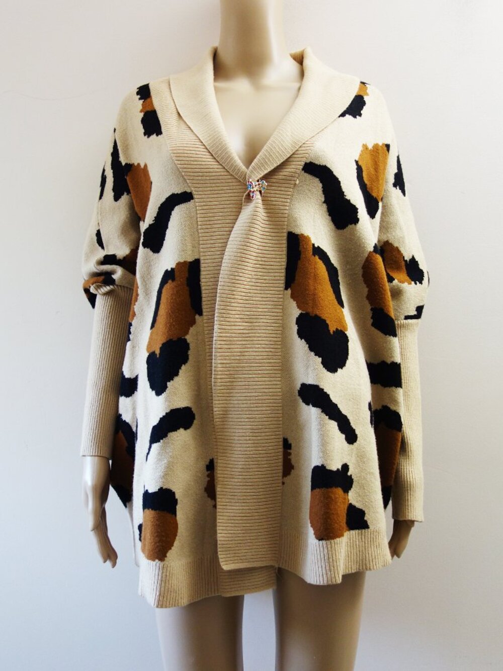 Philosophy Republic Clothing Leopard Print Cardigan Sweater Knit (S) EUC - Picture 3 of 11